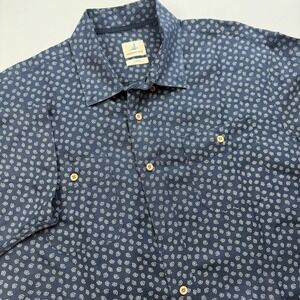 Johnnie-O Hangin Out Men's XL Navy Paisley Short Sleeve Button Up Shirt